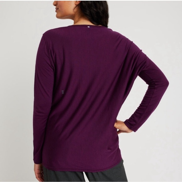 Kit and Ace Merino Wave Long Sleeve Tee Plum S - Picture 2 of 7